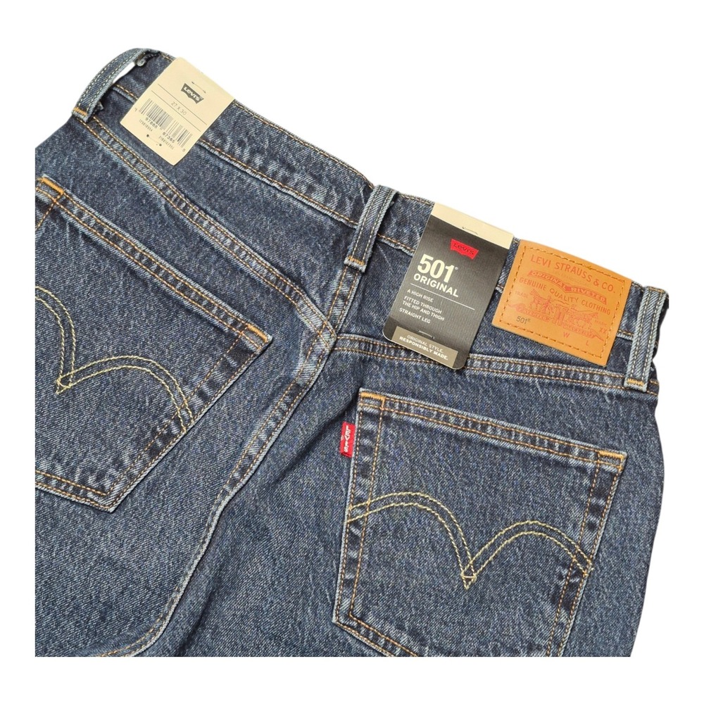 Levi's Womens 501 Jeans Same Intent 27x30 High Rise Button Fly Straight Leg NWT